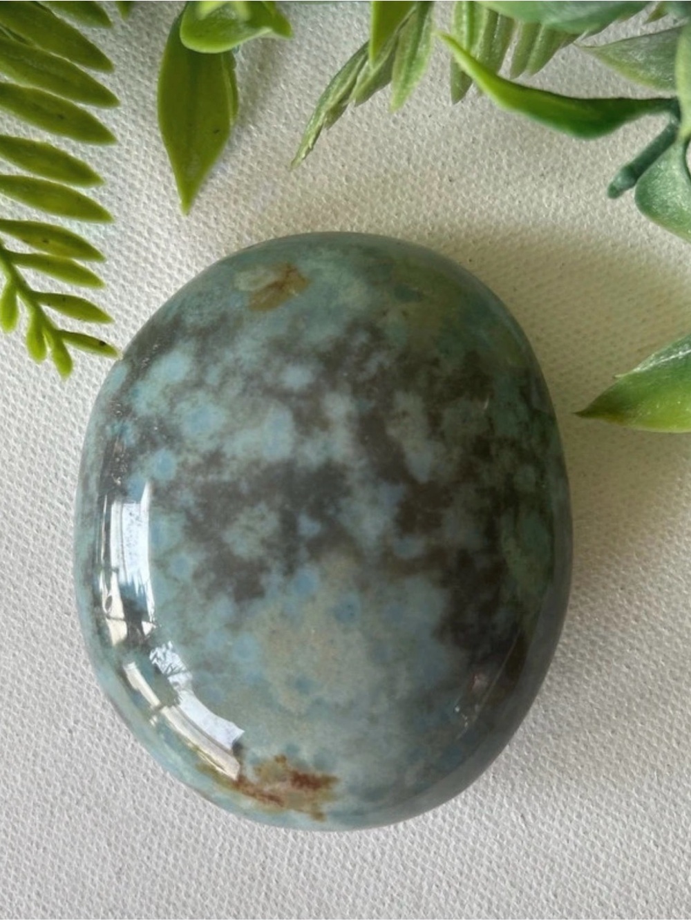 💎 Genuine polished ocean jasper palm stone 120g
